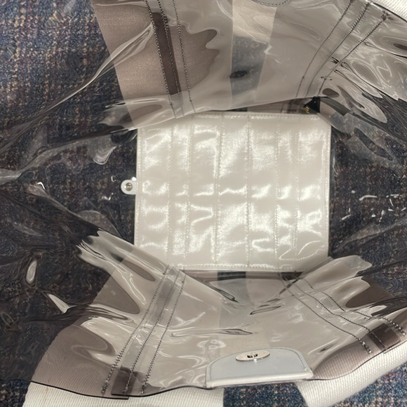 NWT Rebecca Minkoff large tote with attached mini bag inside clear and ivory - Picture 13 of 17